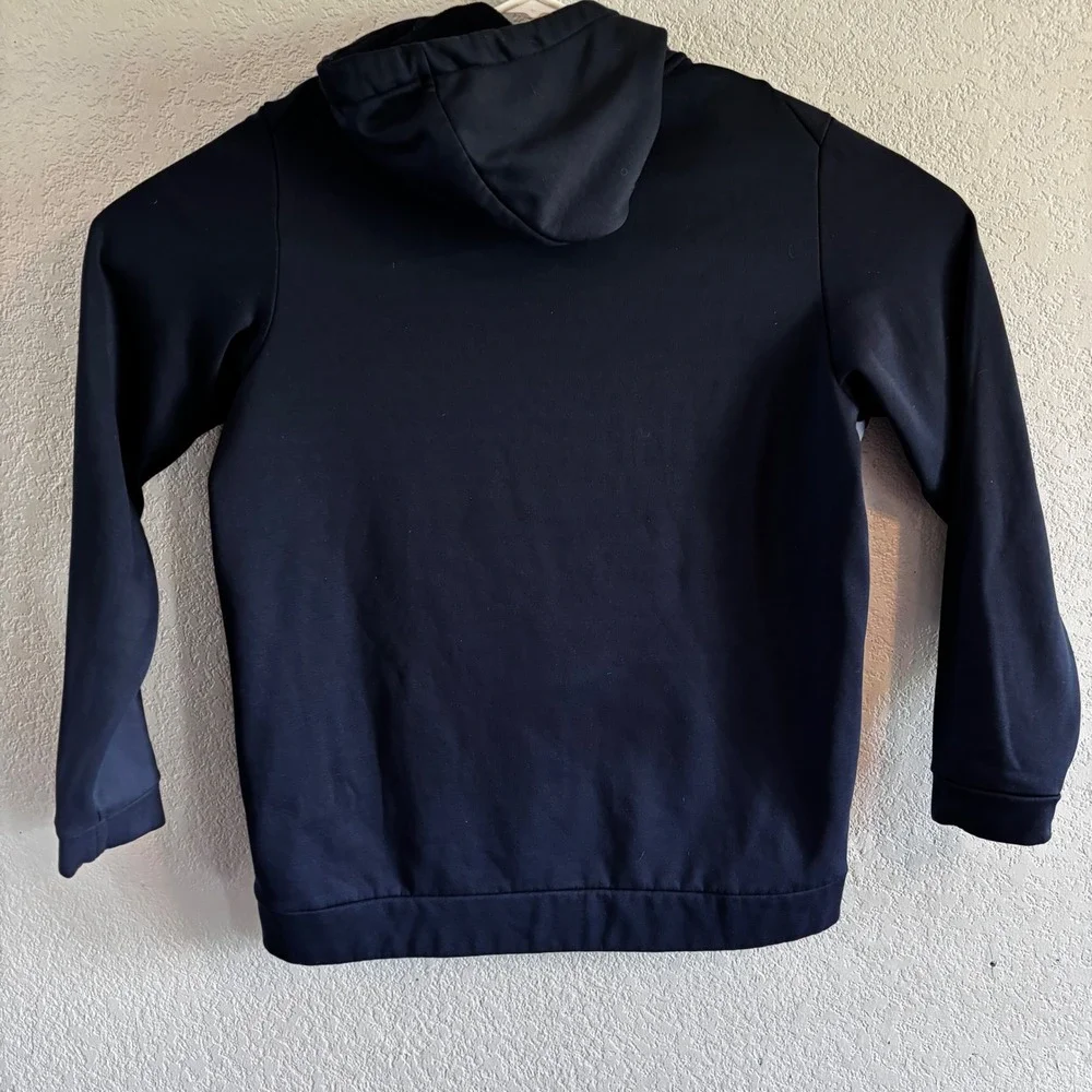 Nike Mens Dri-Fit Camo Swoosh Hoodie Navy Blue Fleece Sweatshirt Large *READ*